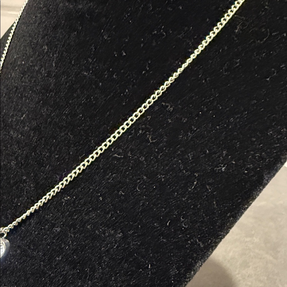 Chanel Silver Plated CC Rhinestone and Heart Pendant Necklace - Picture 4 of 7